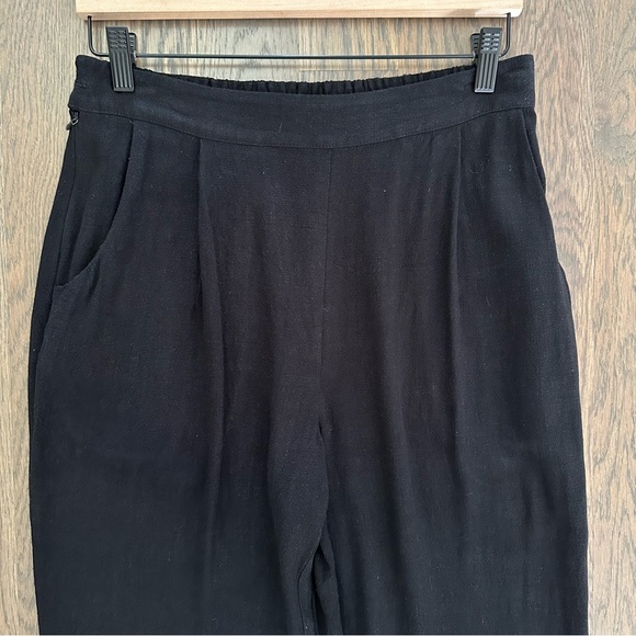 7115 by Szeki Signature Relaxed Tapering Trouser Linen Rayon Blend in Black XL - Picture 3 of 8